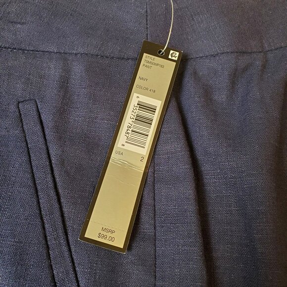 NWT Tahari Arthur S. Levine Womens Navy Pants Size 2 - Picture 5 of 16
